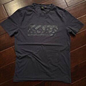 Boss Hugo Boss Men’s Carbon Effect Logo T-Shirt Navy Blue - Medium